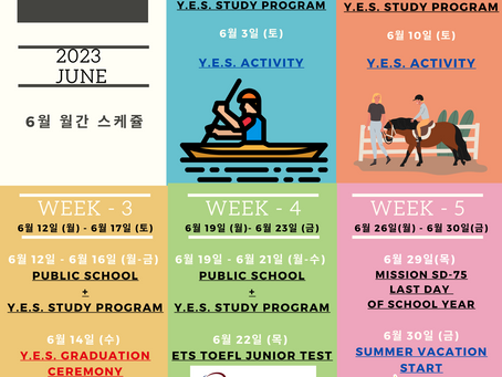 2023 Y.E.S. 6월 월간스케쥴