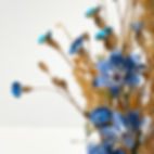 Globe bouquet bleu détail rapproché