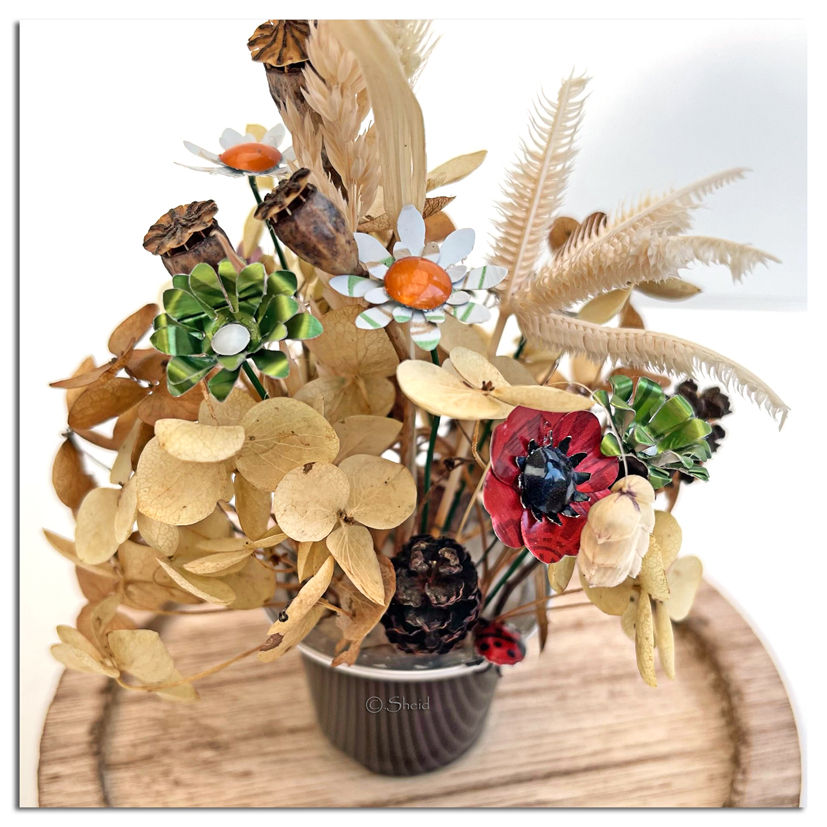Miniature : Petit montage floral sous globe - Sara