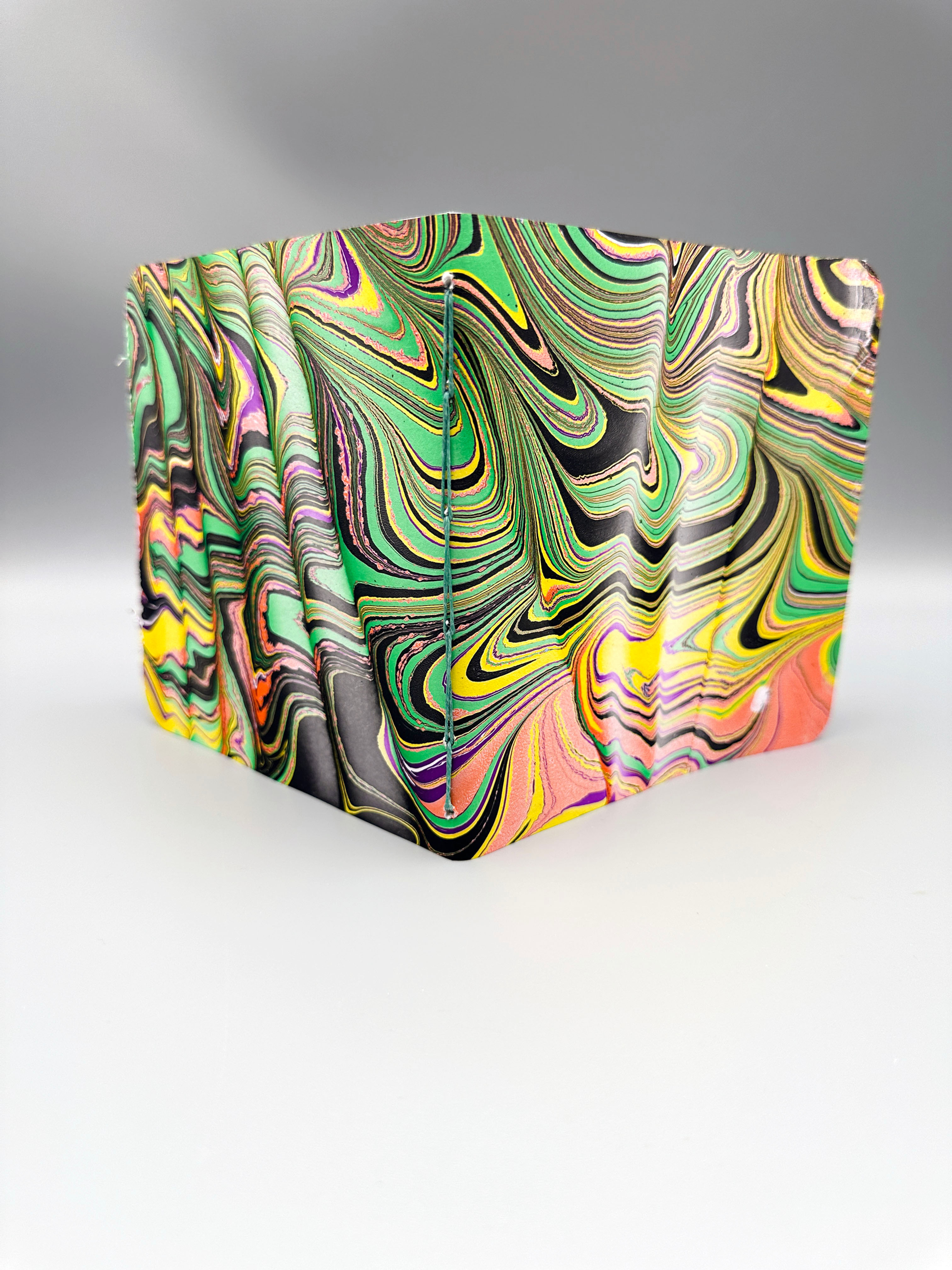 Square Pocket Sketchbook with chain stitch