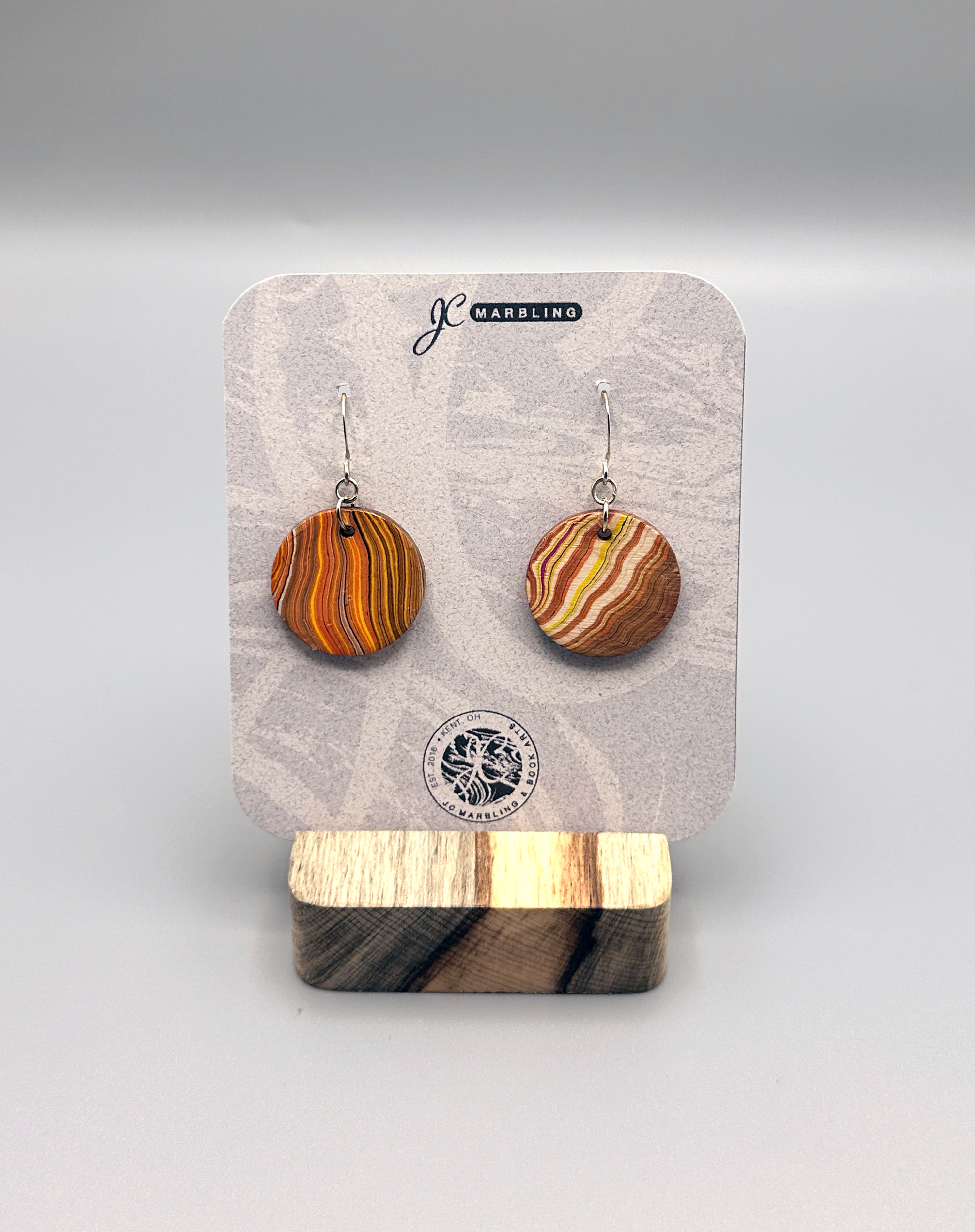 Marbled Wood Earring Set