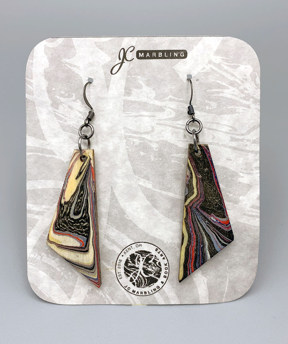 Marbled Wood Earring Set