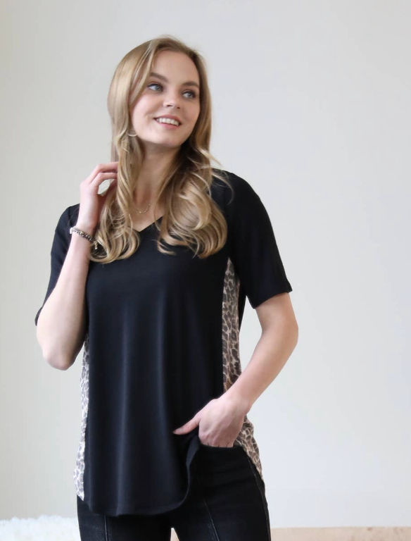 Leopard side print top 