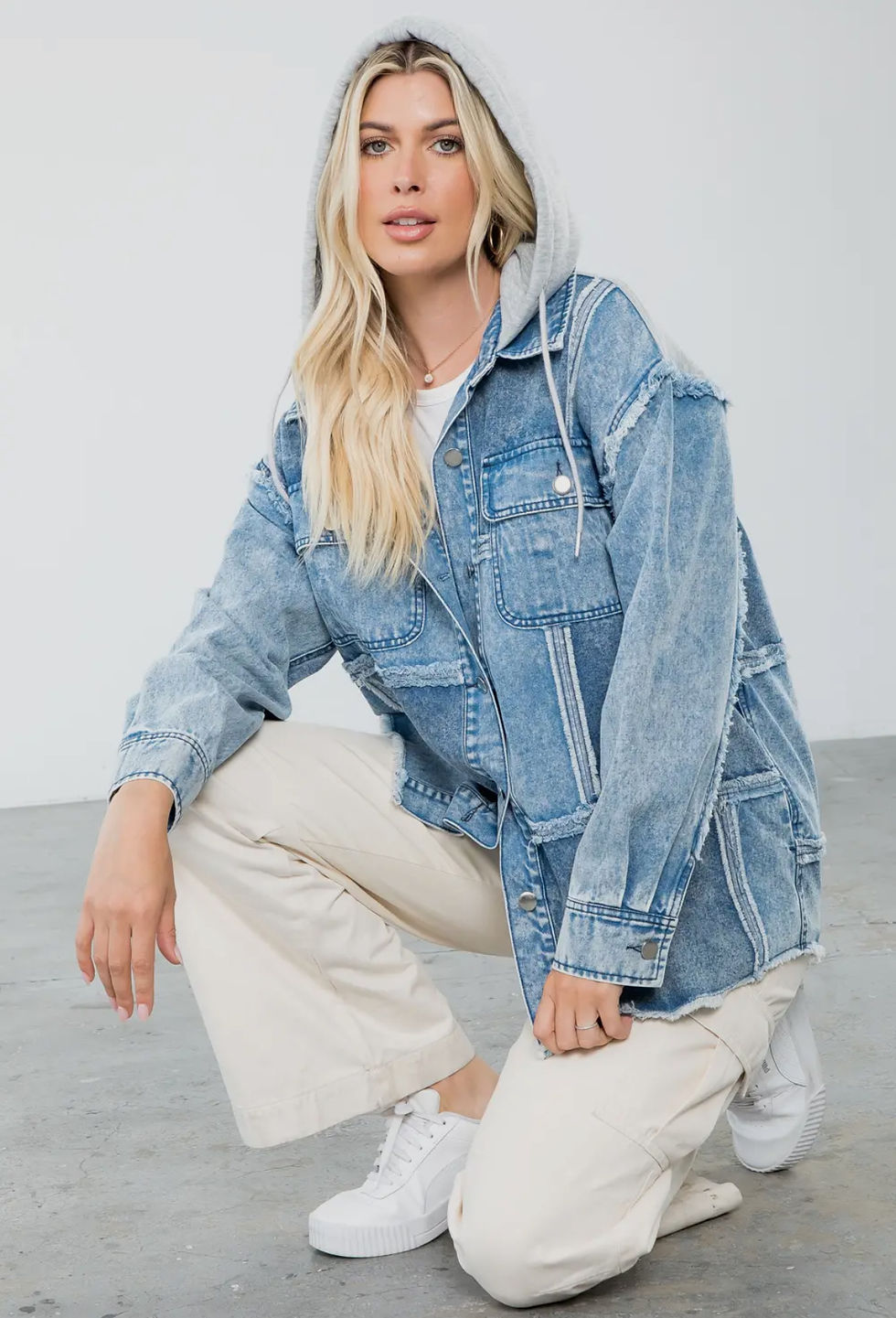 Denim hoodie jacket 