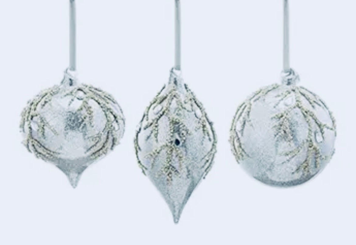 Silver adorned ornament - choice