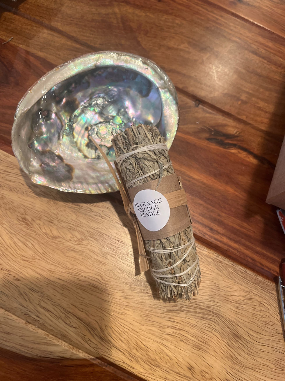 Thumbnail: Abalone shell and blue sage smudge bundle 