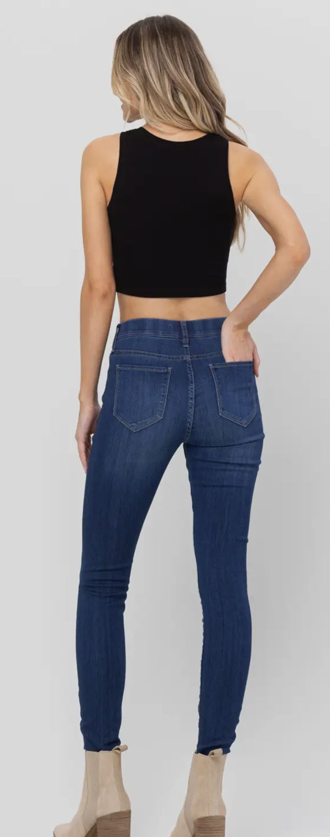 Thumbnail: Jeans-Bootleg or skinny pull on or plaid pant 