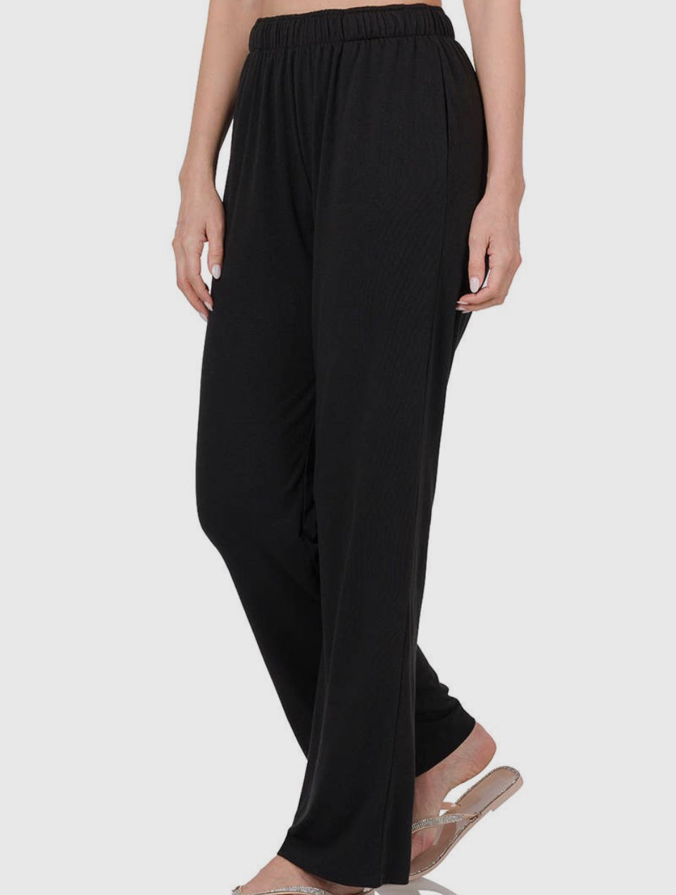 Black boot cut draw string pant - choice 