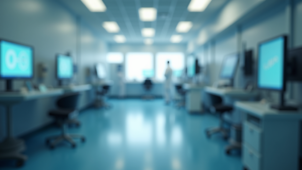 Eye-level view of a healthcare facility with advanced IT systems