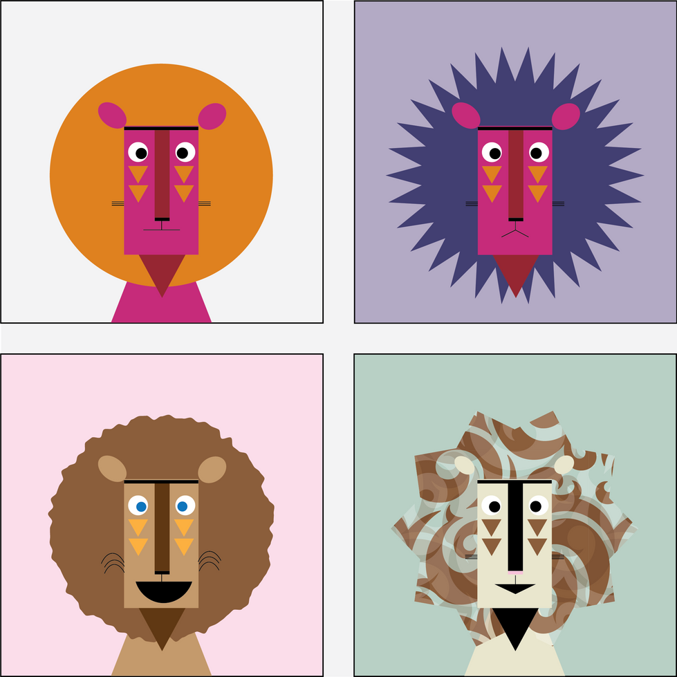 Graphic lions