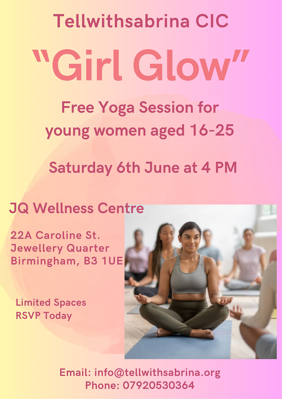 "Girl Glow" Yoga Session (Young Women 16-25)