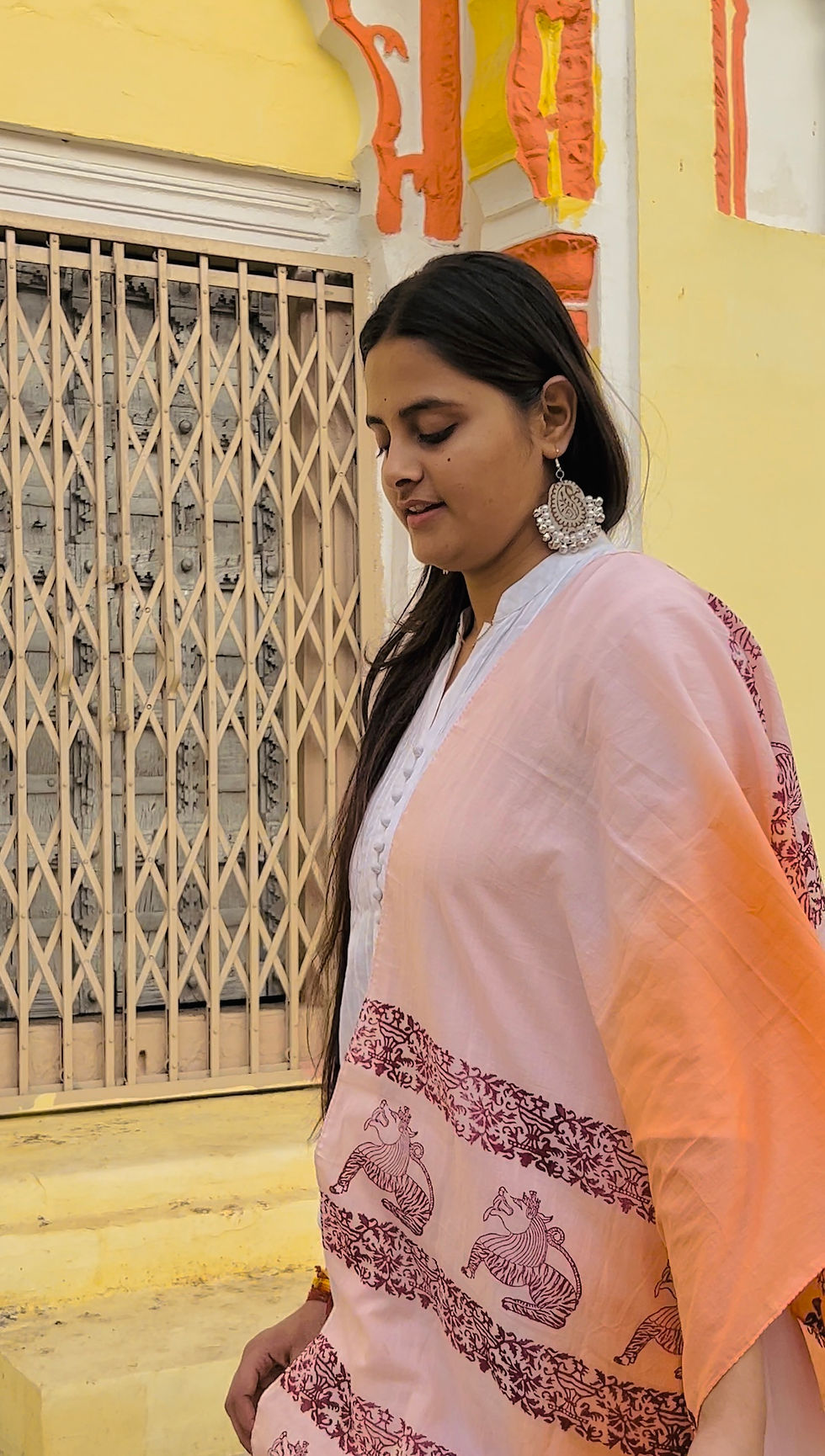 Thumbnail: Hand block printed Jaganath lion stole