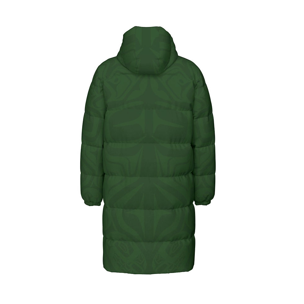Thumbnail: Unisex Long Puffer- Killer Whale