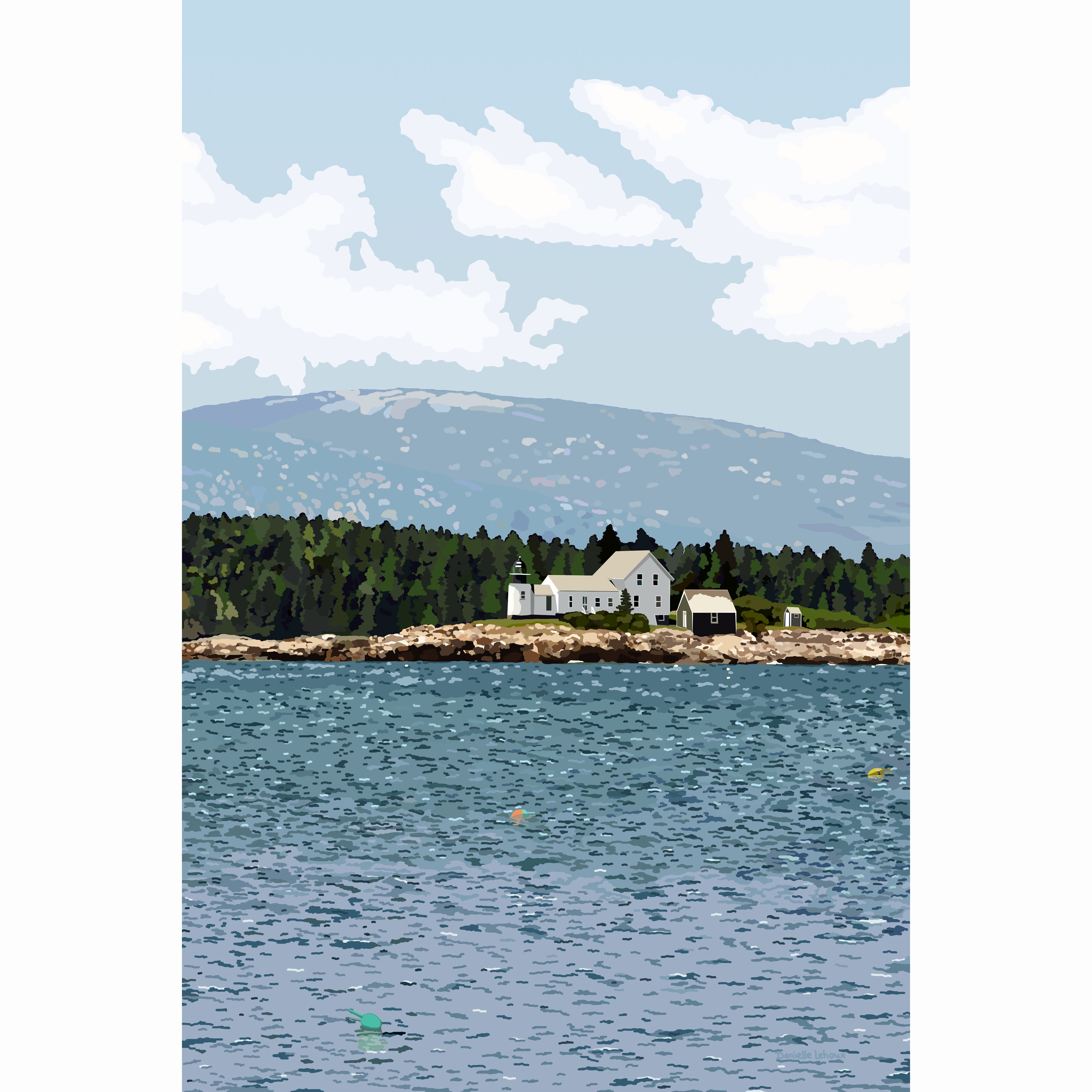 Winter Harbor Light - Acadia Maine Lighthouse - Art Print