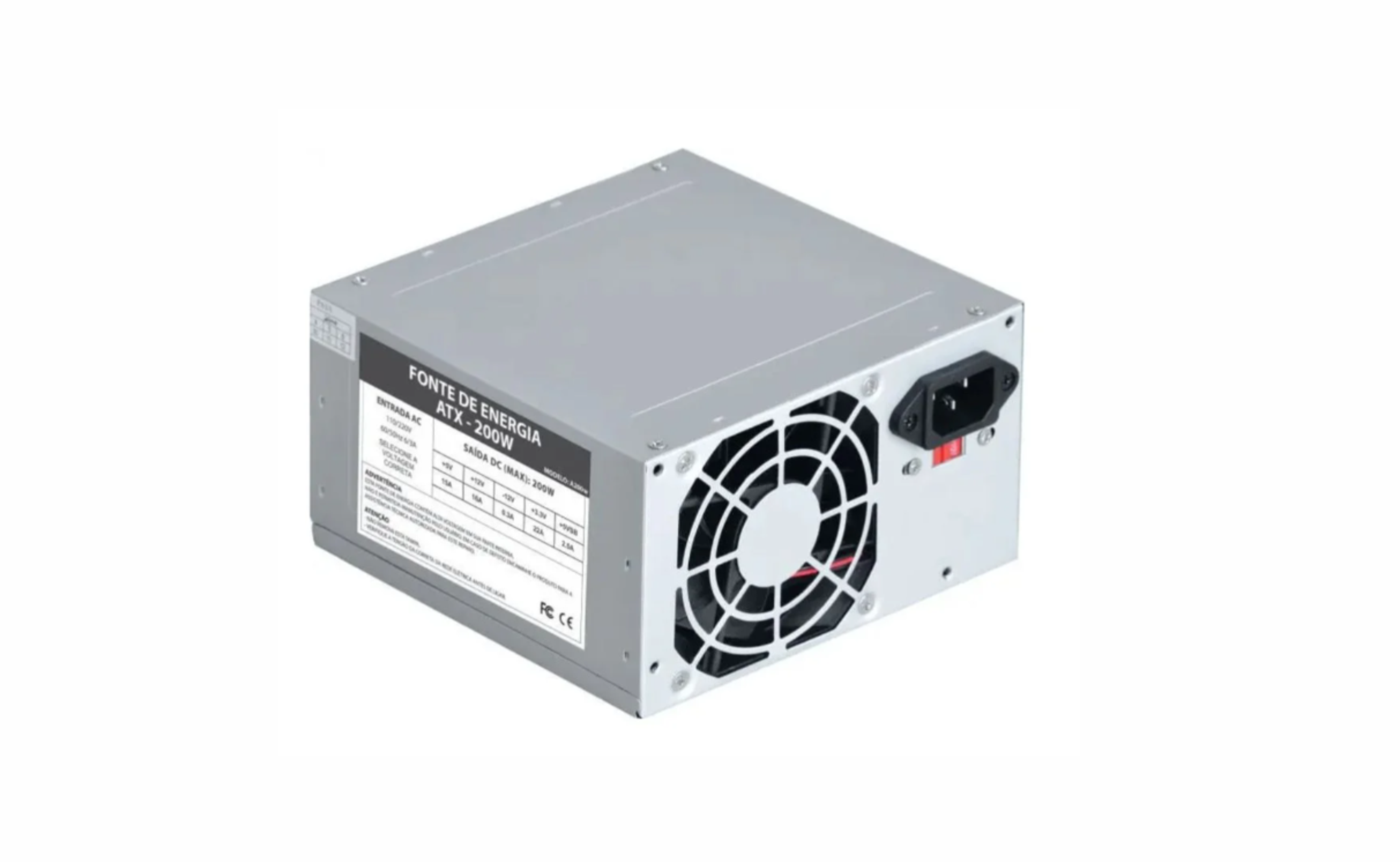 Fonte ATX 200WATTS sem cabo de força VKOEM - cód. 7768