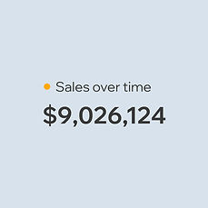 Black text on gray background shows a Marketplace user made $9,026,124 in sales. A marketplace profile appears on hover.