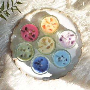 Miniatura: Candela chakra CORONA - VII Chakra - con Ametista e quarzo ialino.