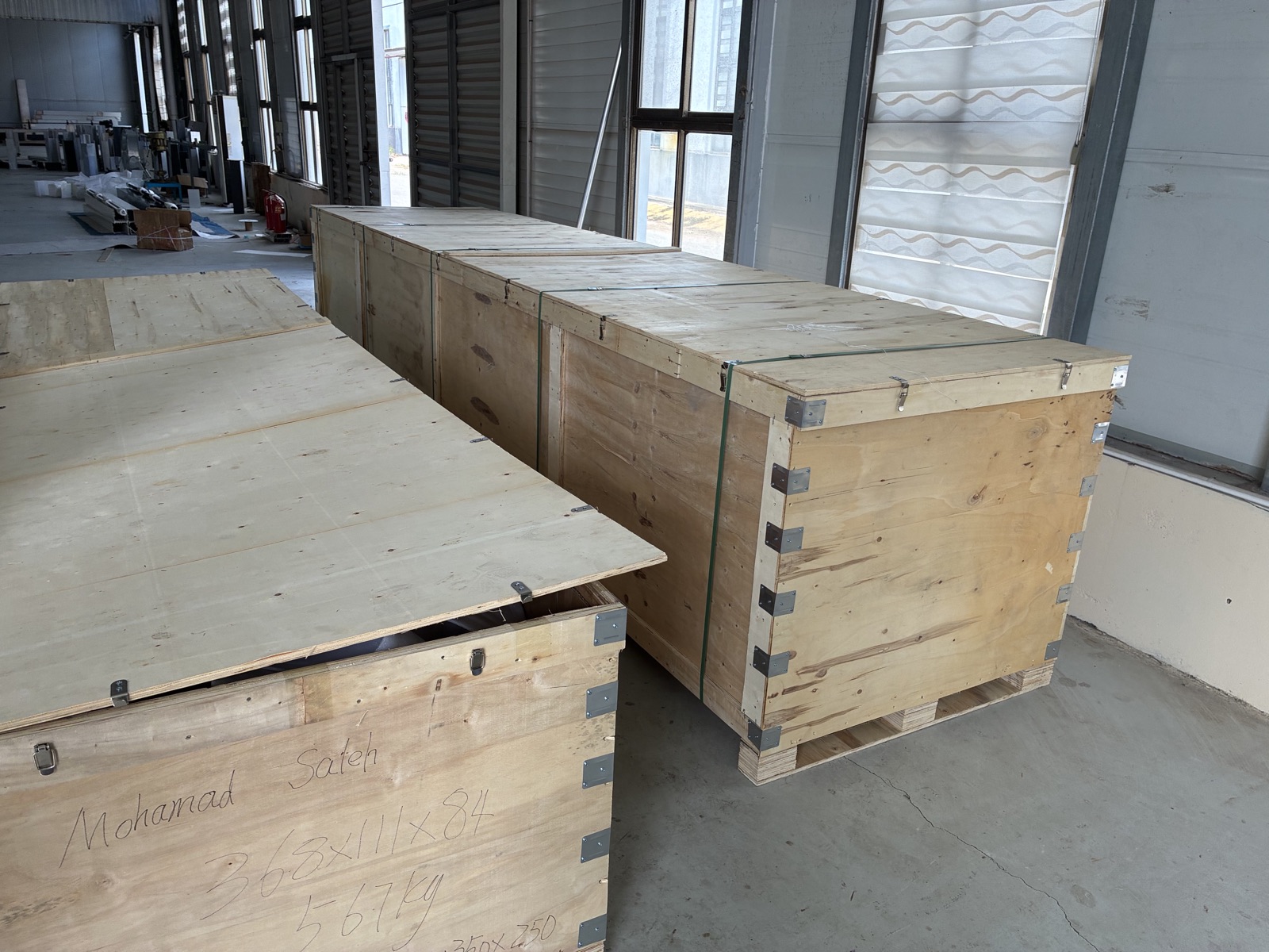 Wooden shipping crates ready to leave the factory
