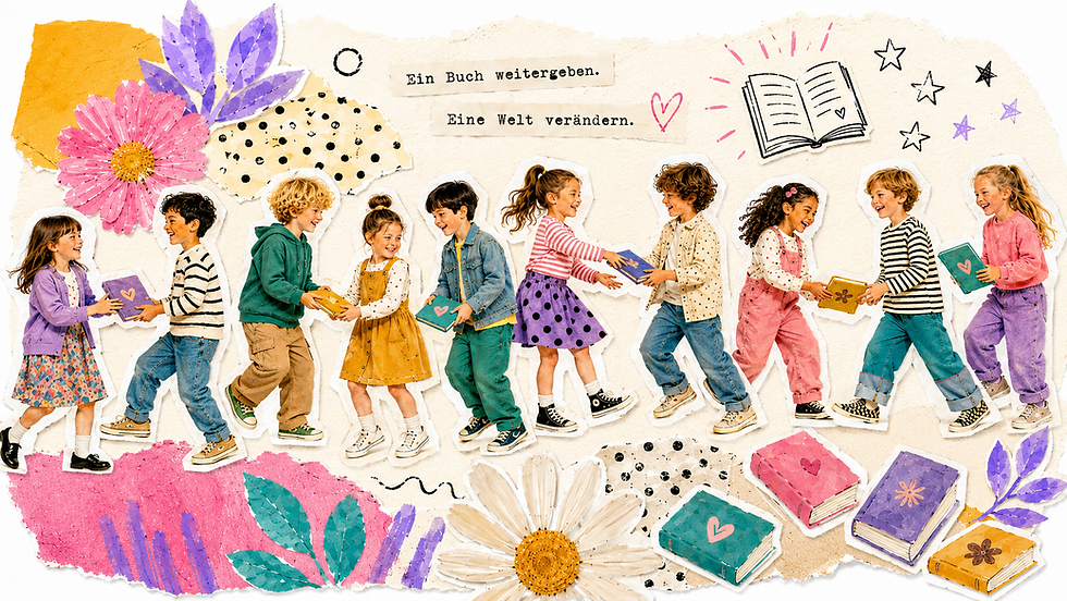 Eine humorvolle und berührende Kolumne über Volksschulkinder, eine Bücherkette am Ortsplatz und die schöne Erkenntnis, dass vieles leichter wird, wenn Menschen gemeinsam tragen statt alleine kämpfen.