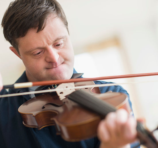 Man with Down Syndrome Playing Violin