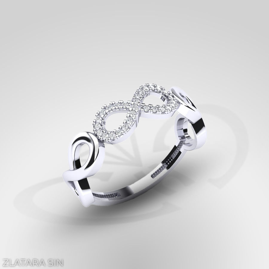 ZLATNI PRSTEN SA 3 INFINITY