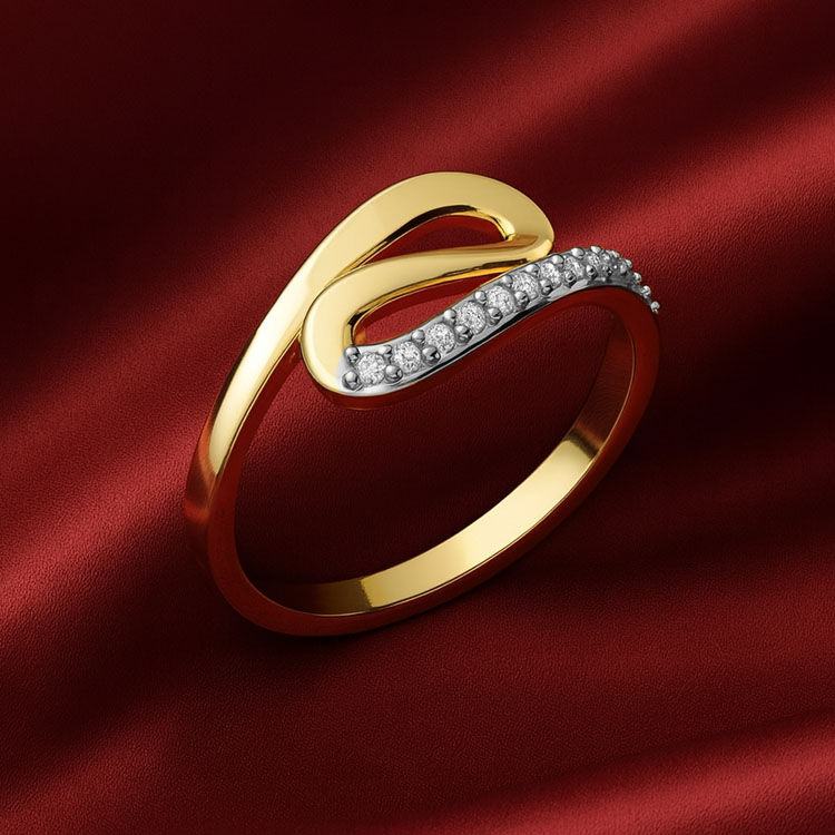 Thumbnail: ZLATNI PRSTEN ZAVIJUTAK ZUTO BELI