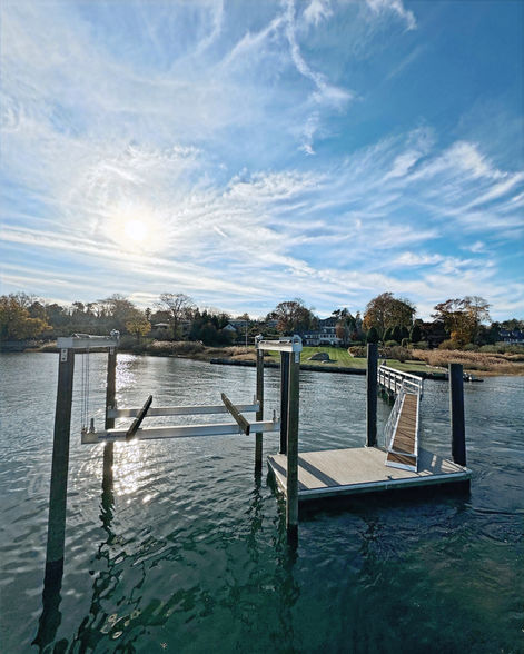 Custom Greenwich Dock and Boat Lift Construction