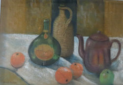 60 Still life on hessian (17x25)