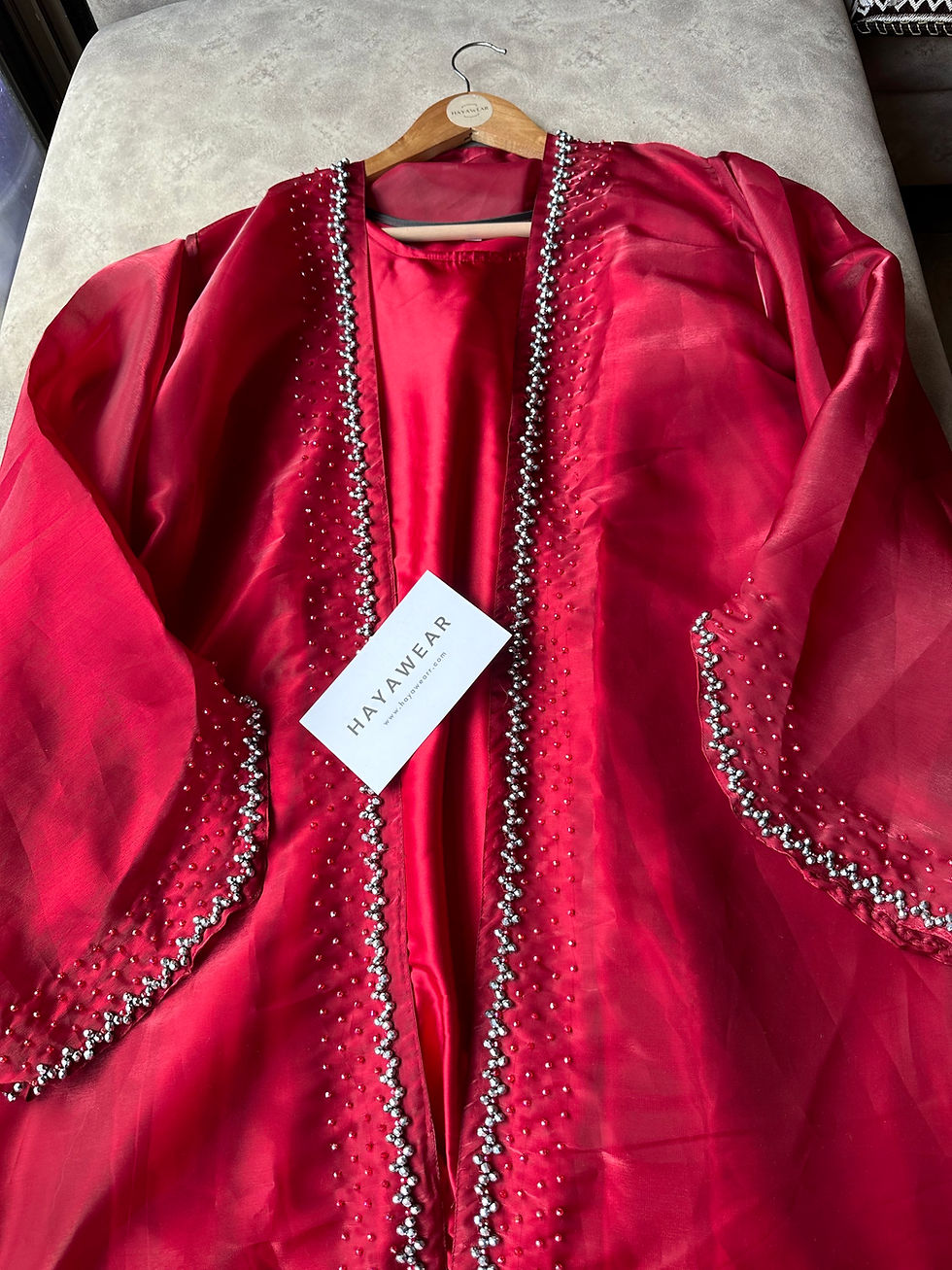 Thumbnail: Sophia lux maroon abaya