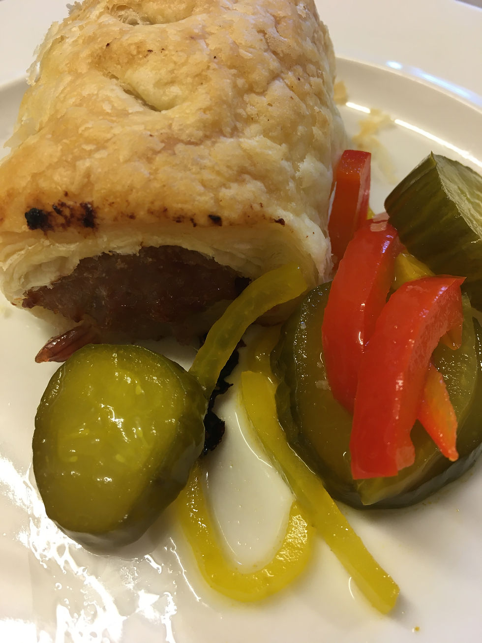 Thumbnail: Three Fruity Ladies Bread & Butter Pickles serving suggestion
