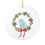 Thumbnail: Budgie Wreath Ceramic Ornament — Blue Parakeet Holiday Decoration