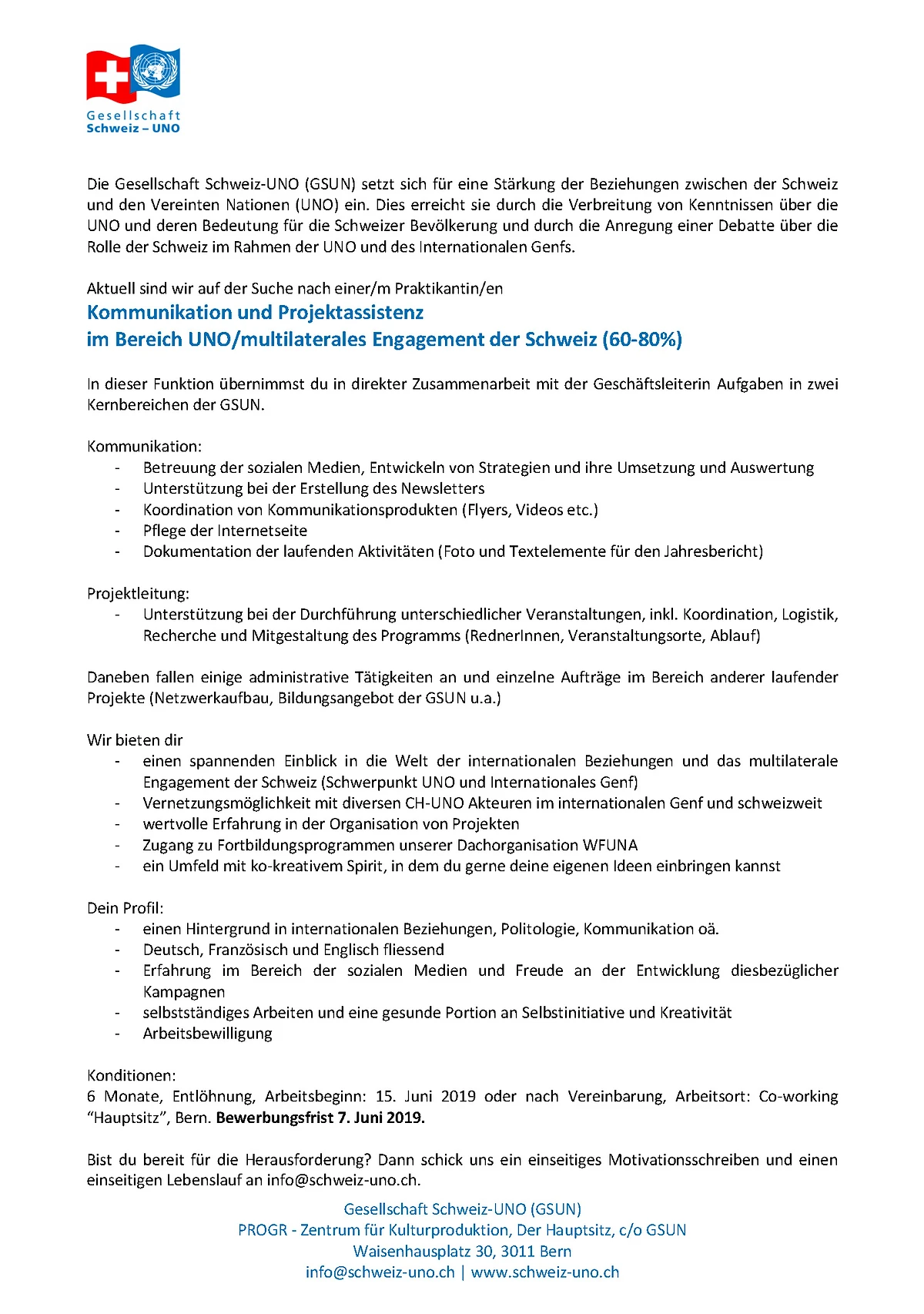 Ankundigungen Schweizuno