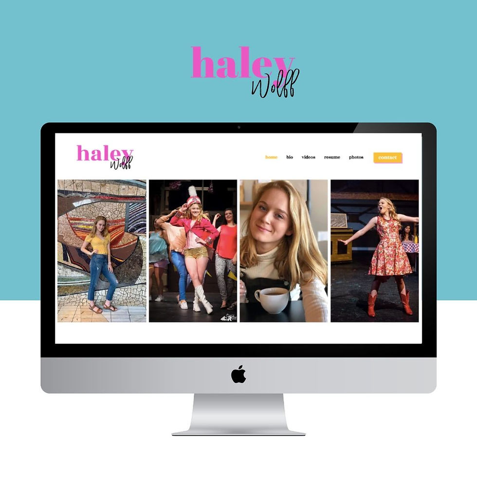 Wix website design for Haley Wolff by Bridgette Karl of forty-ninth street, websites for actors
