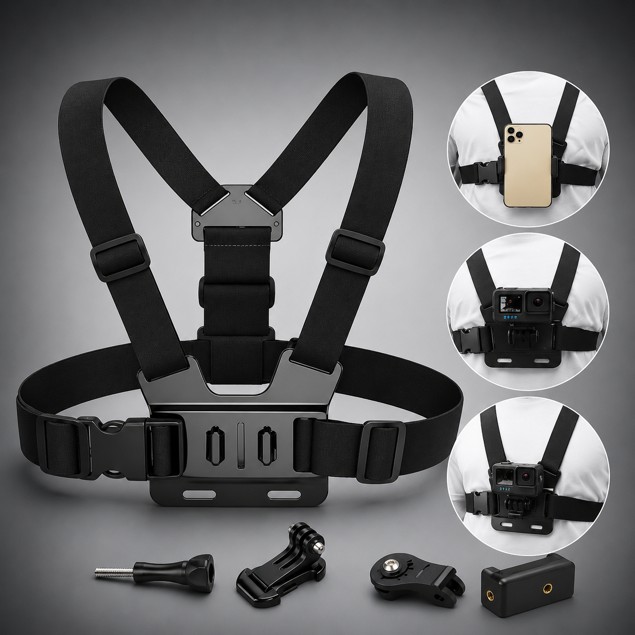 ActionChest Mount Pro — Suporte de Peito para Celular e GoPro