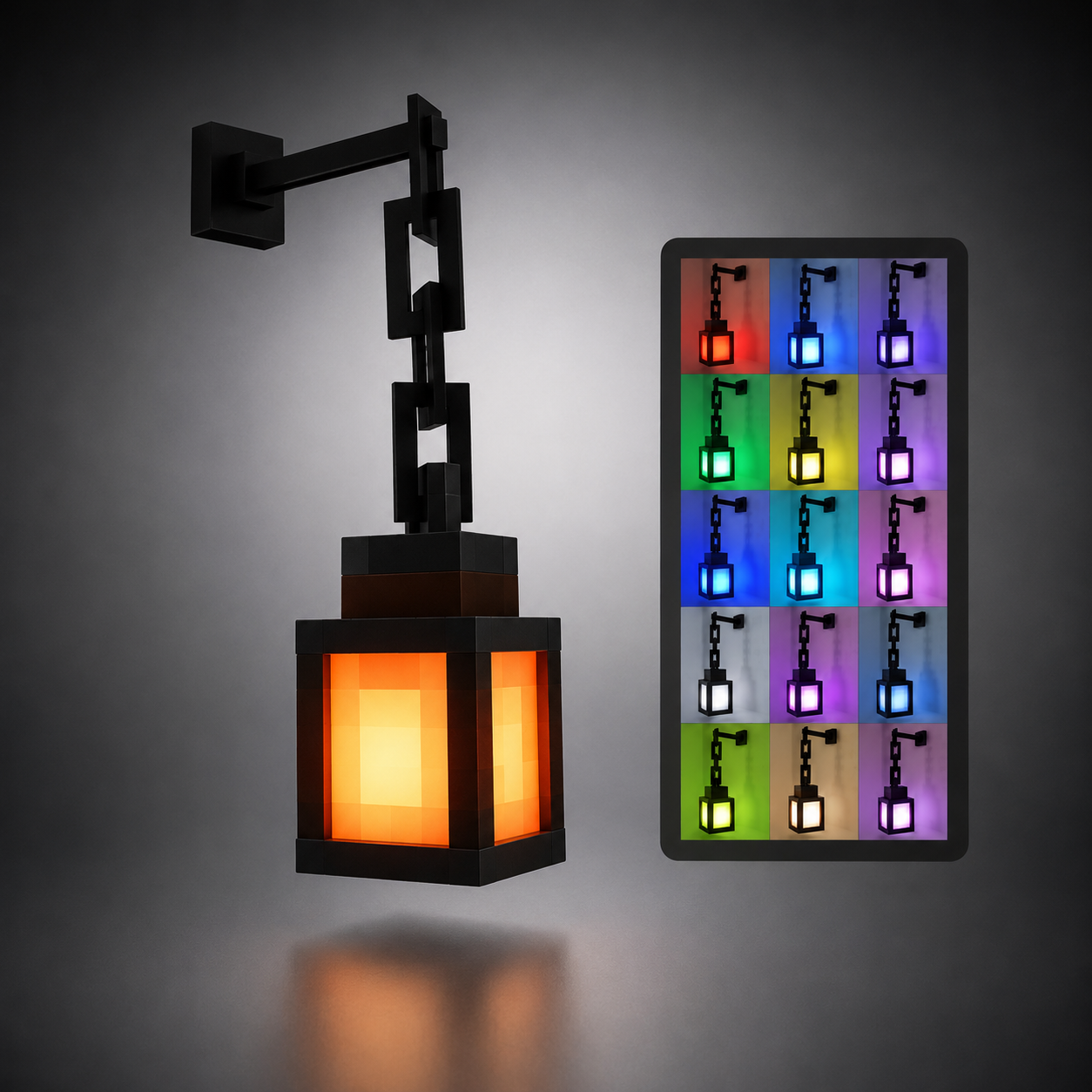 Lanterna NeoPixel Pro — Luminária Pixel RGB Premium com 16 Cores