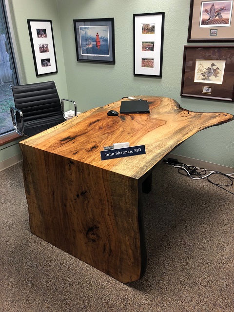 Pecan waterfall desk, John Sherman_5815.