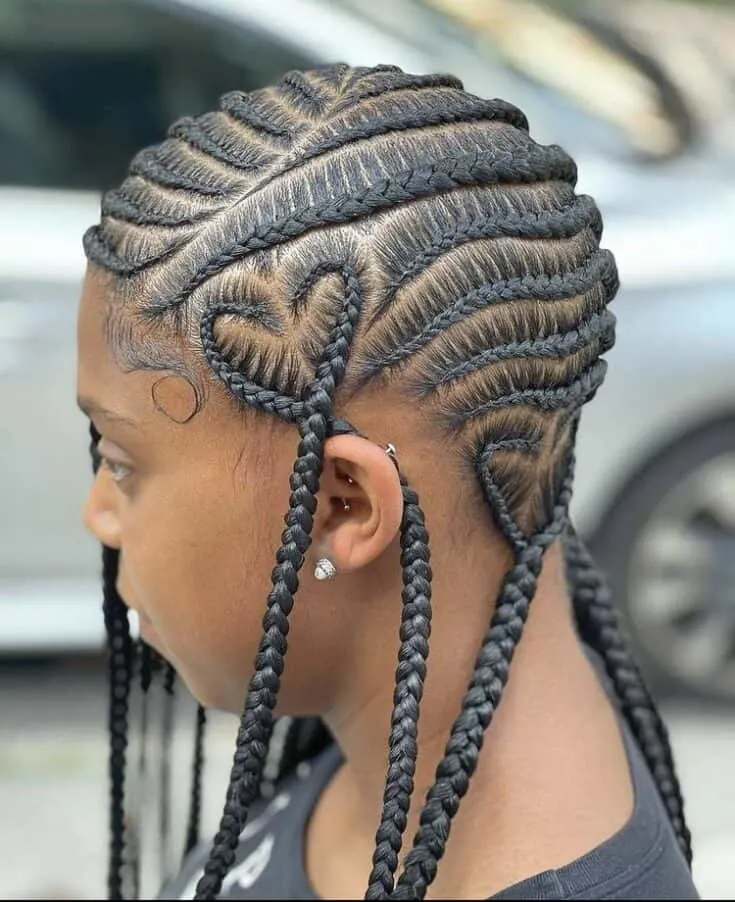 Woman With Lemonade heart ♥️ braids