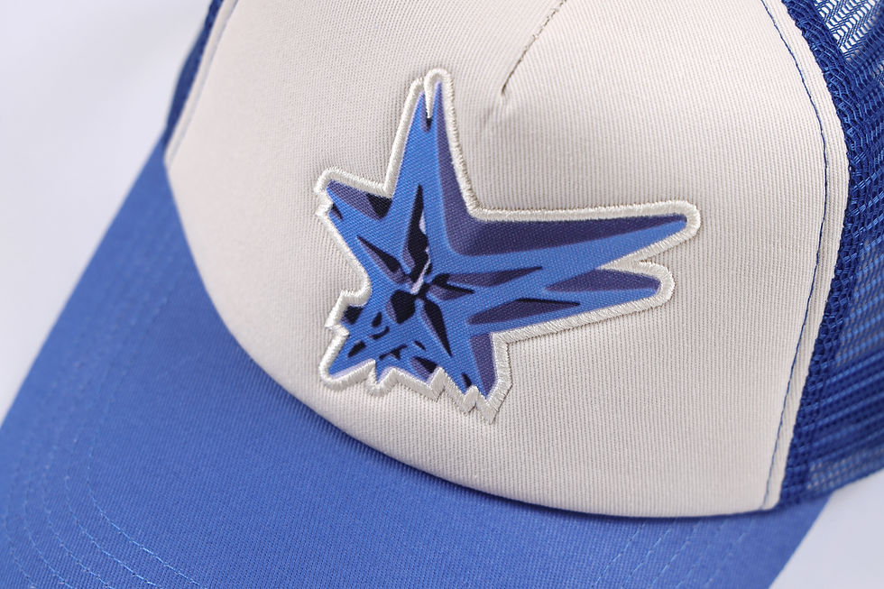帽子 FuguIhuA Hana's Star trucker hat - Blue HanaのStar trucker hat - blue | Fuguihua