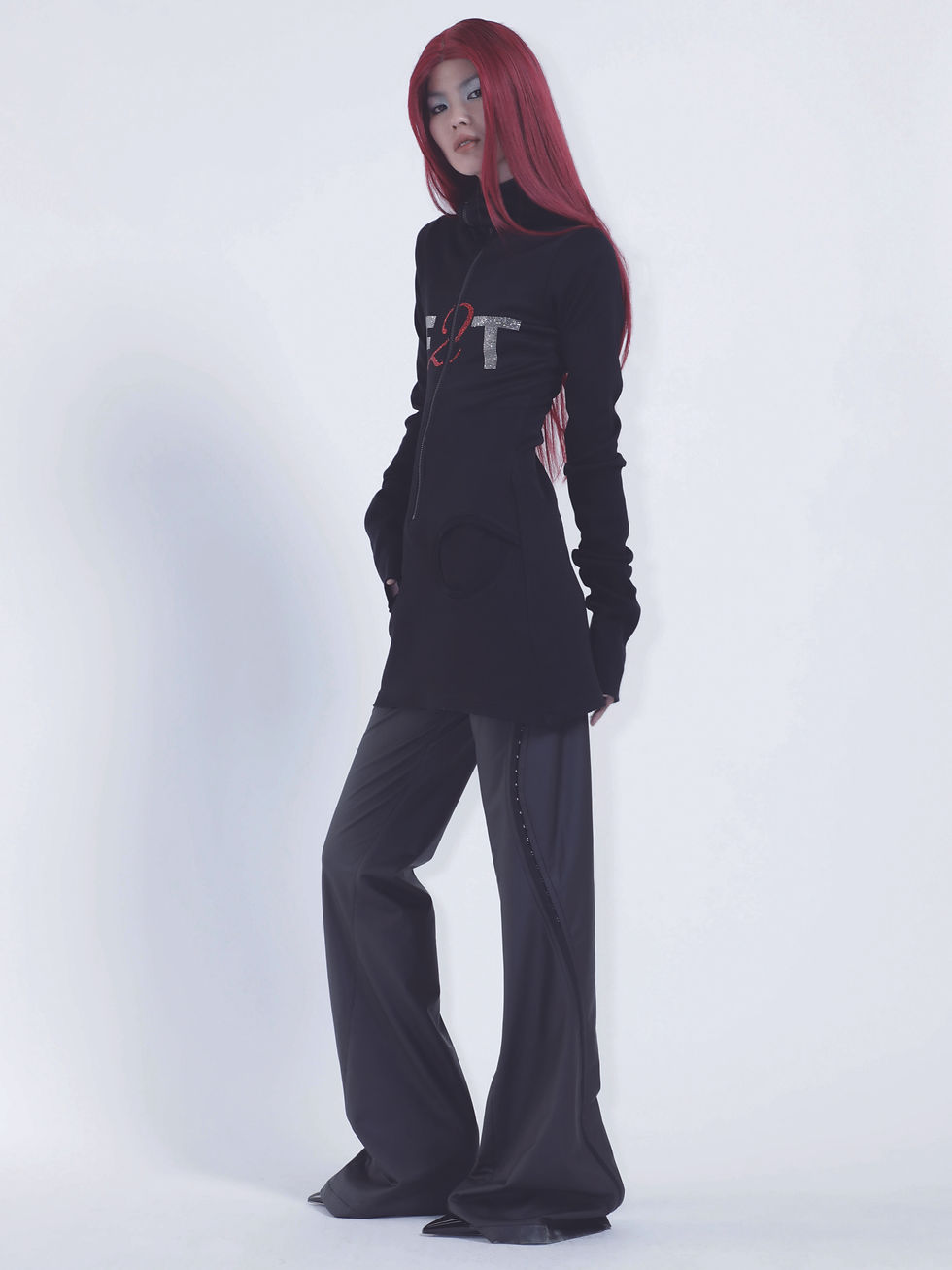 サムネイル： Free 2 Talk- zip up Dress-BK