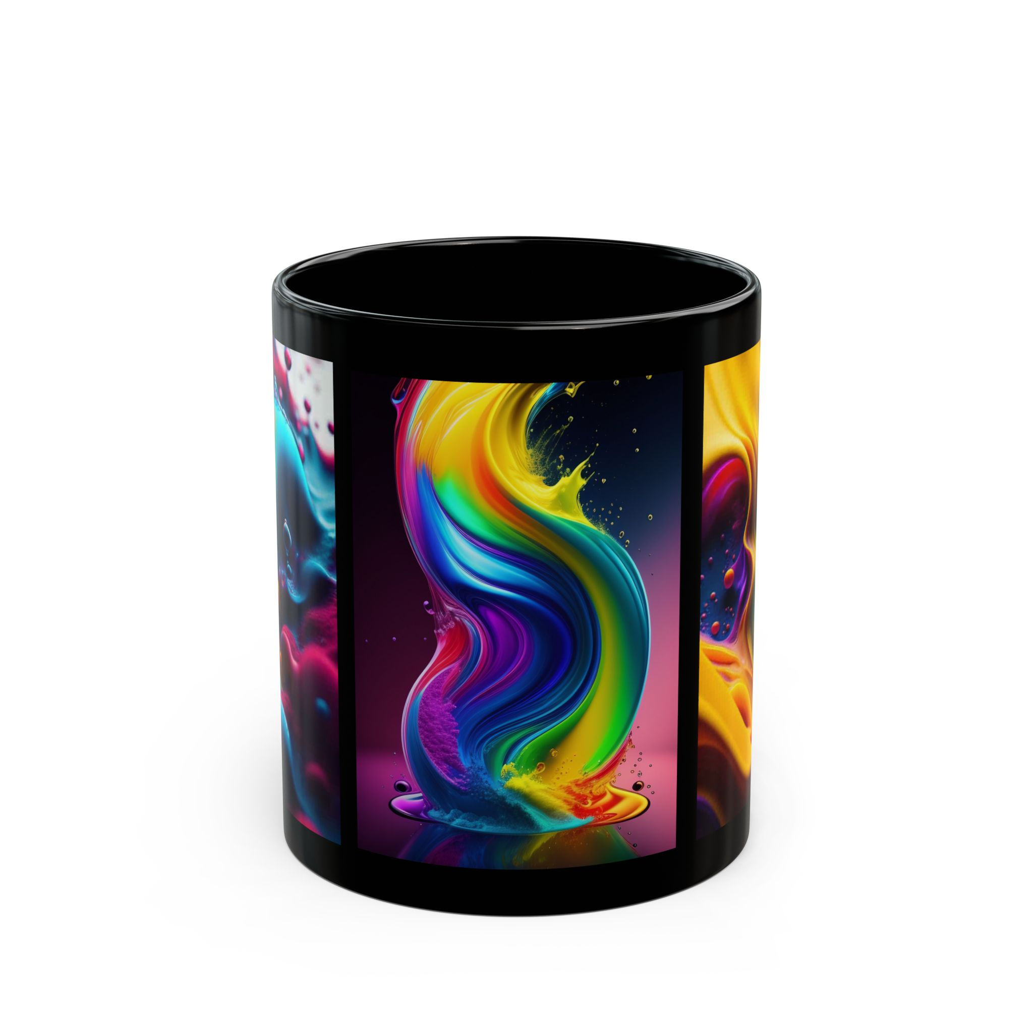 Abstract Rainbow Swirl Mug — (11oz) Front View