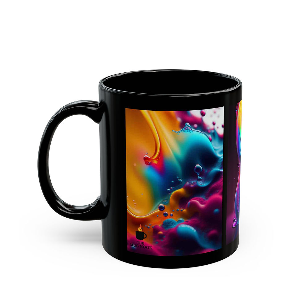 Thumbnail: Abstract Rainbow Swirl Mug — (11oz) Left View