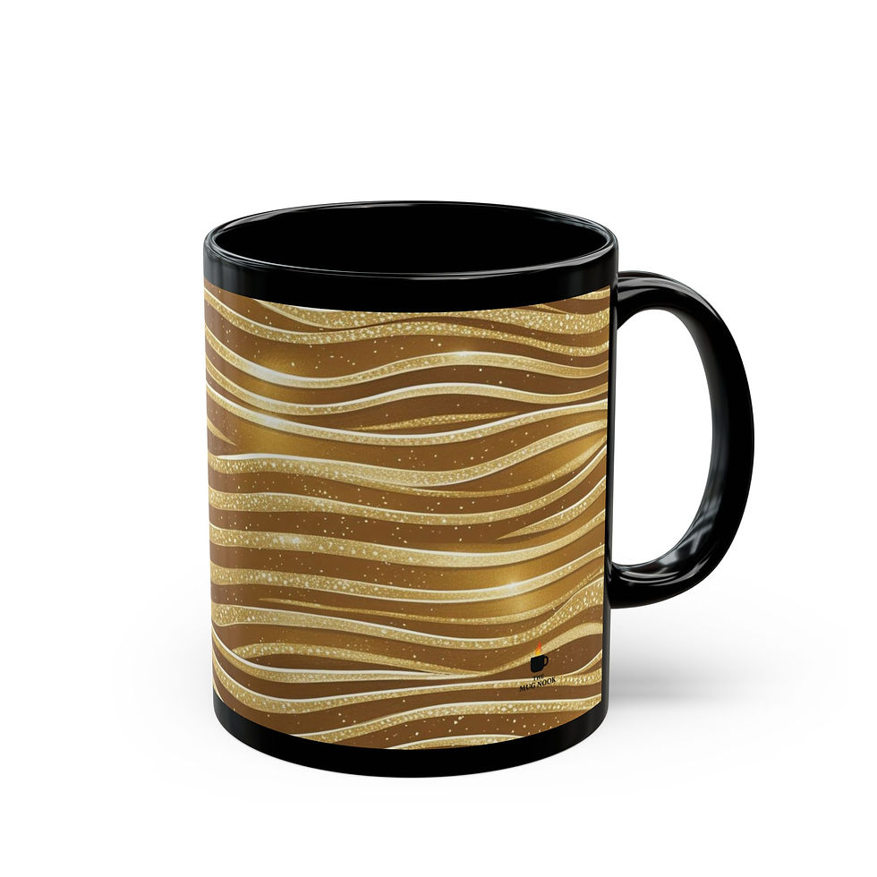 Thumbnail: Gold Wave Textured Mug — Shimmering Gold Sandstone Finish (11oz)