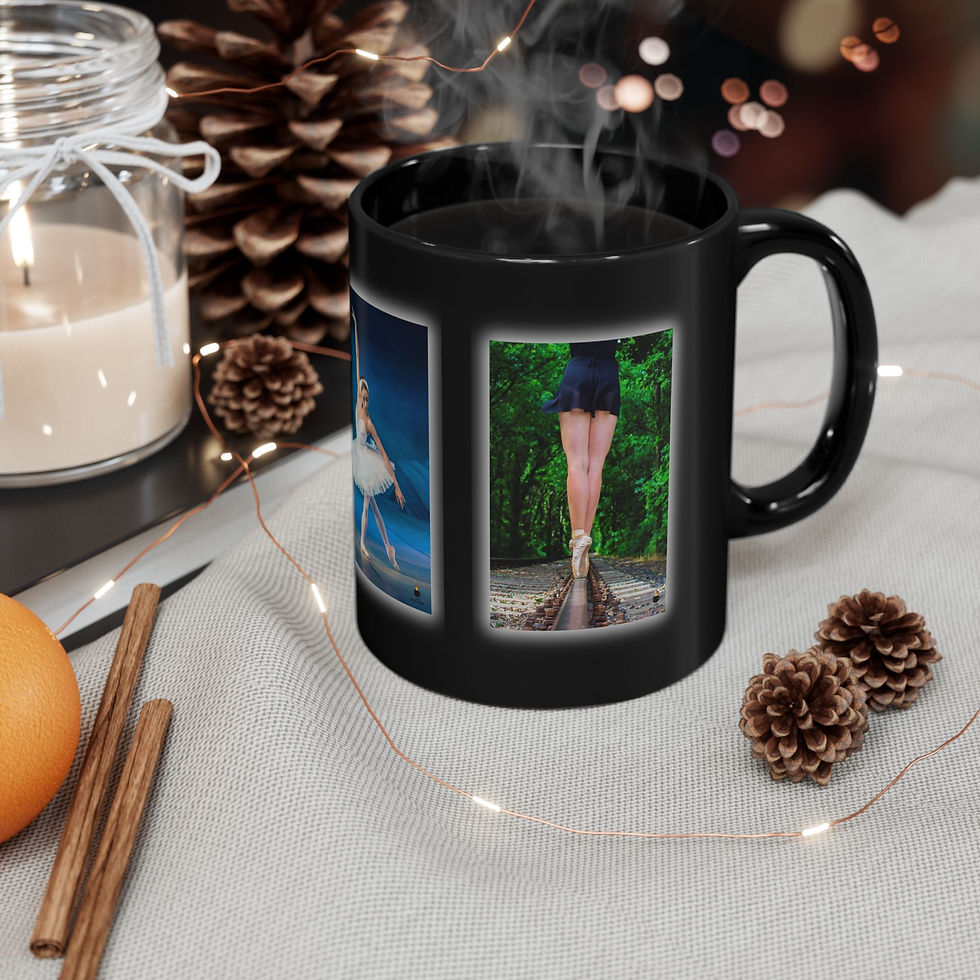 Thumbnail: Ballet Dancer Photo Black Ceramic Mug — 11oz