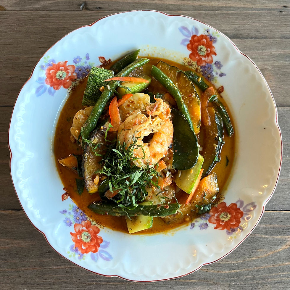 Panang Curry with Prawn & Pan-Roasted Veggies
