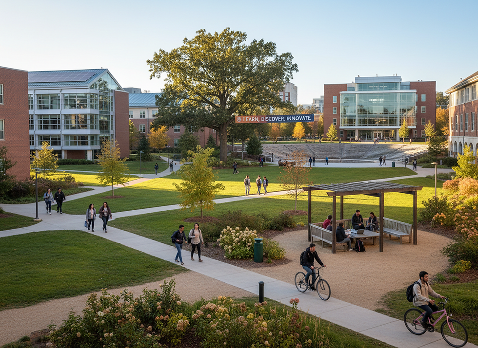 Firefly_Gemini Flash_Education-_A bright, authentic photo of a university campus, with stu