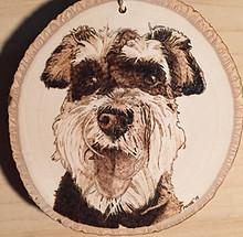 Handmade Schnauzer dog portrait ornament
