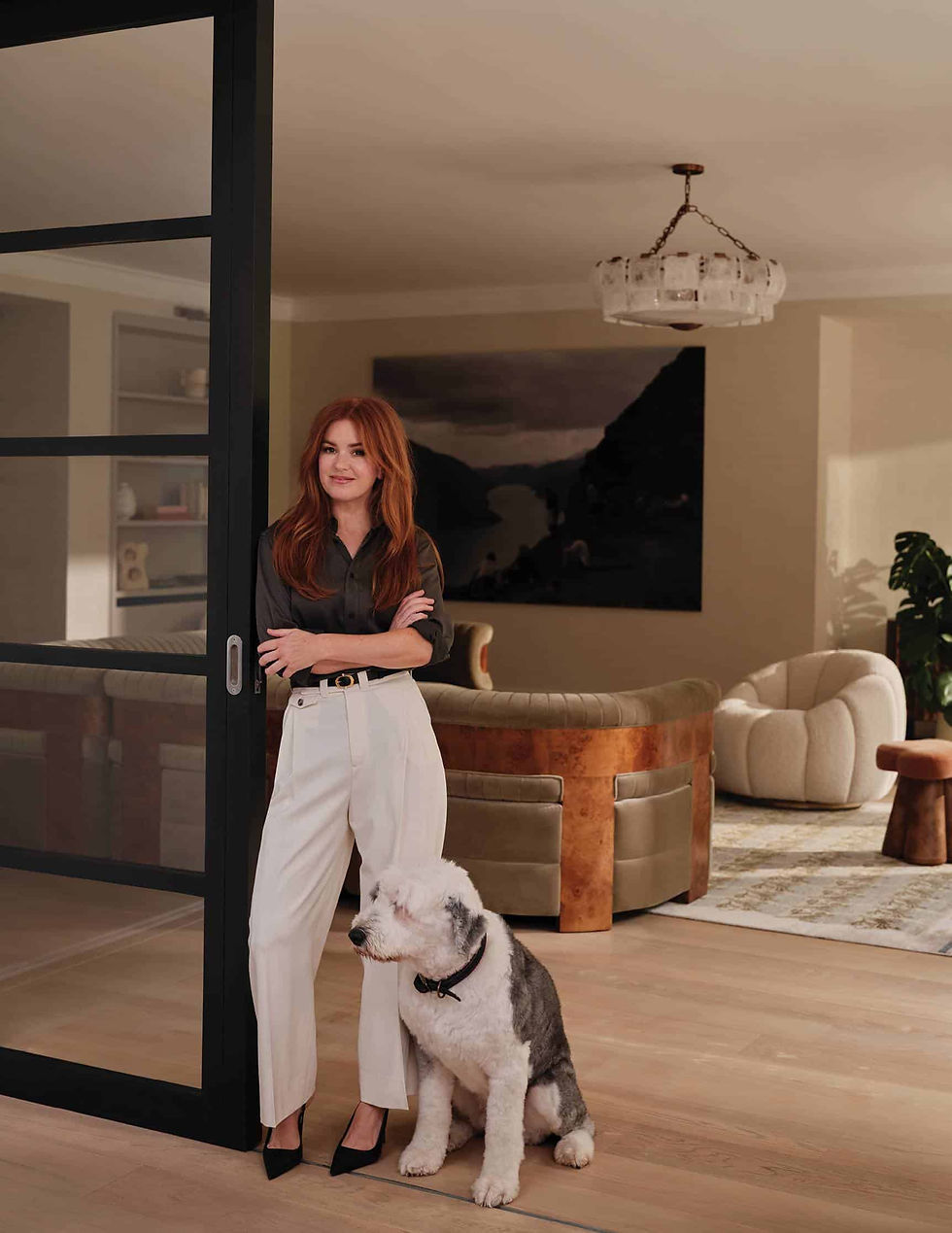 Isla Fisher at her London apartment designed by Soho Home