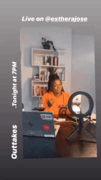 Esther Ajose gif of Outtakes Truth uncut, an Instagram podcast about normalizing uncomfortable conversations of race, society, gender, and more.