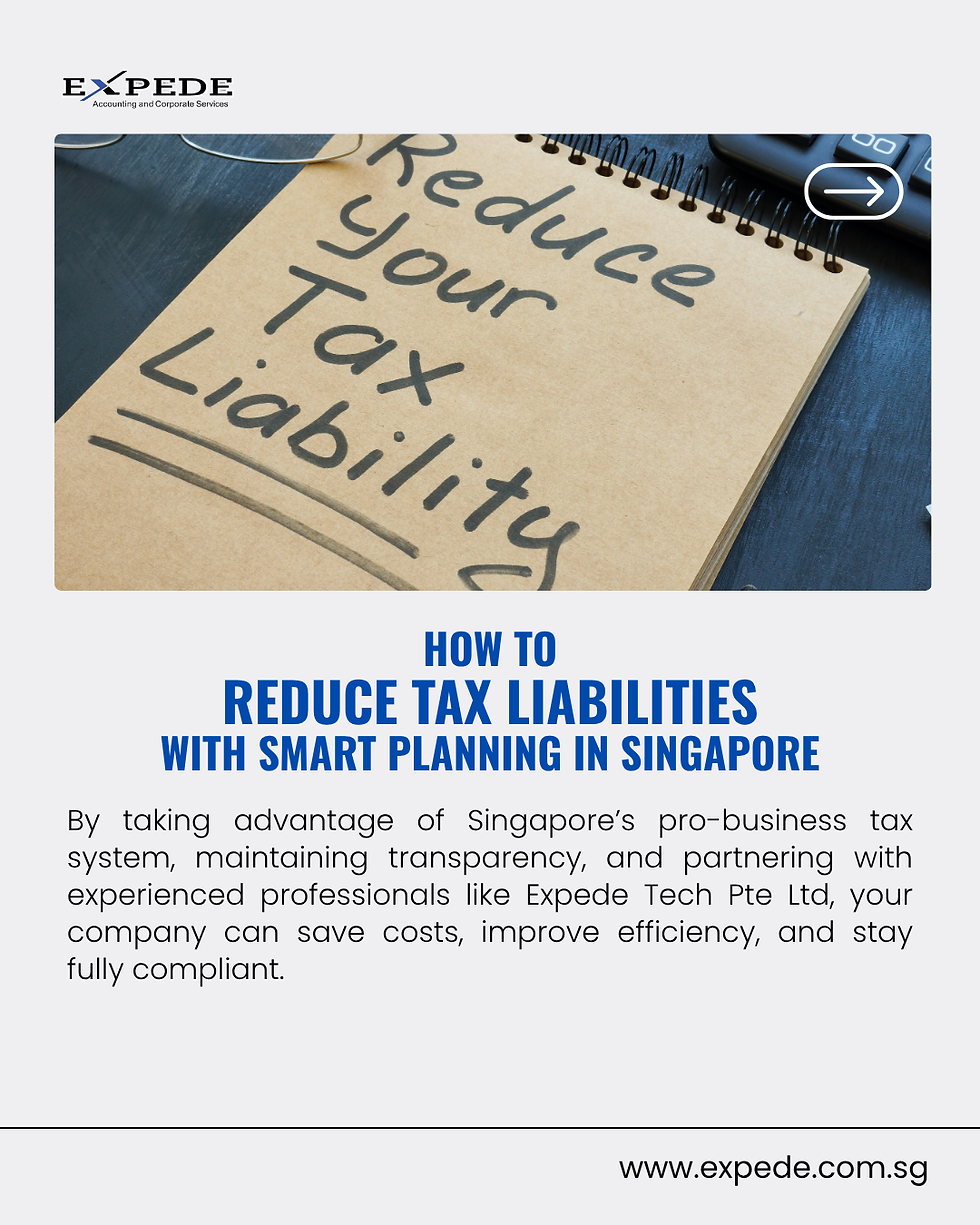 Learn how to reduce tax liabilities in Singapore through smart planning. Discover strategies and insights from Expede Tech Pte Ltd to optimise tax efficiency and compliance in 2025.