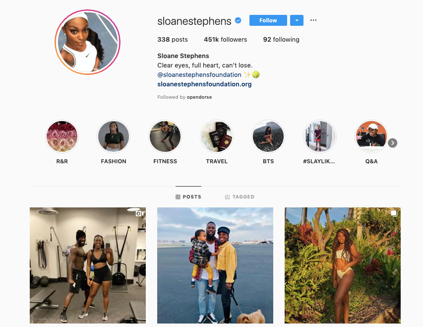 SLOANE STEPHENS instagram